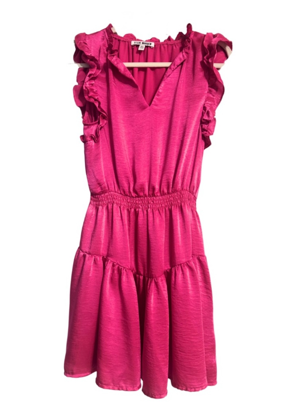 Steve Madden Prairie Dreams Flutter Sleeve Dress in Pink Glo